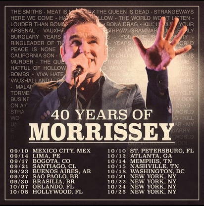 Destaca que México no fue el único afectado esta vez, ya que Morrissey también canceló sus presentaciones en Perú, Colombia y Chile.
