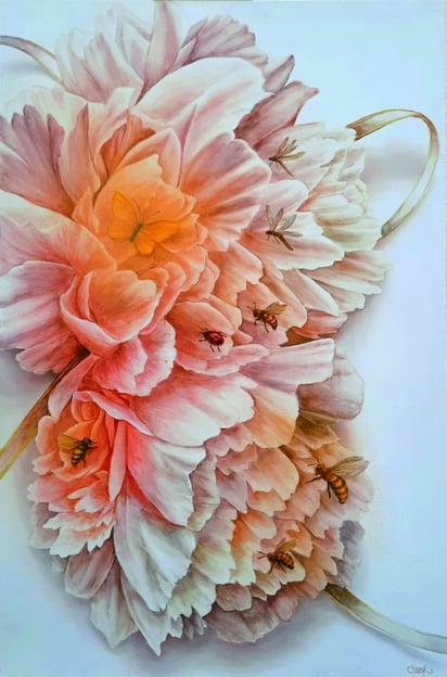 Bailarinas y figuras teatrales aparecen como vehículos expresivos en el lenguaje visual melancólico de Salazar.