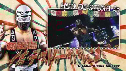 Así presentó la empresa del Sol Naciente a Hijo de Stuka Jr, uno de los elementos más esperados de la función.