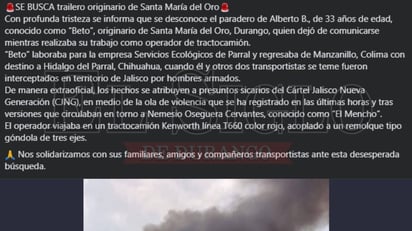 Publicación de: Noticias El Oro, Dgo.