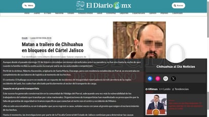 Notas de el medio El Diario MX y Chihuahua al Día Noticias. 