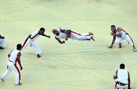 Un momento de la gala de inauguraci&oacute;n del Mundial de F&uacute;tbol de Brasil 2014, hoy 12 de junio de 2014 en el Arena de S&atilde;o Paulo de S&atilde;o Paulo, Brasil.
