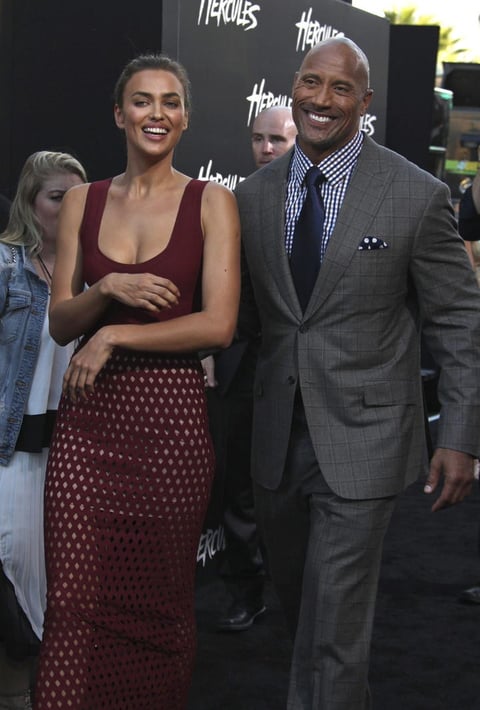 El actor estadounidense Dwayne Johnson y la top model rusa Irina Shayk.