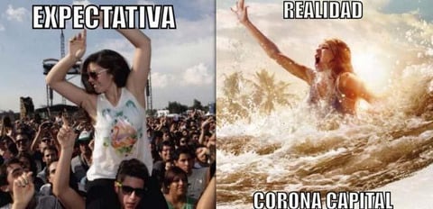 Como siempre los mexicanos se hicieron notar por tomar a la lluvia que intent&oacute; opacar la celebraci&oacute;n del festival Corona Capital 2014 con humor.