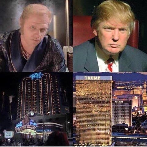 El edificio de Donald Trump fue una de las im&aacute;genes mas comparadas con la pel&iacute;cula.