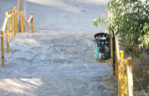 Ninguno de los graffitis de este bote de basura alcanza a distinguirse, pues son tantos que unos terminaron opacando a otros.