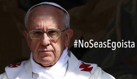 El hash tag #NoSeasEgoísta se volvió tendencia ante el revuelo causado por la reacción del obispo de Roma, mismo que aprovecharon para compartir las imágenes representando distintas situaciones de la vida diaria.