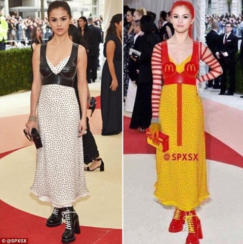Selena Gomez también fue objeto de burlas por su imagen.