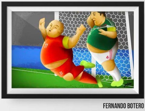 También Fernando Botero "reflejó" su visión de la polémica jugada.