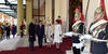 La ceremonia de bienvenida se realizó en el Palacio de Buckingham.