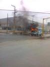 Se incendió un camión del transporte público de pasajeros abajo del Puente Broncos, una camioneta de la empresa Sabritas a la entrada de la colonia El Olmo, otra camioneta en la calle Reynosa de la colonia Carlos Cantú, mientras que en la zona de Vista Hermosa están dos autos incendiados.