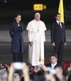 El presidente le dio las palabras de despedida al Papa.