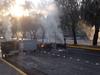 Colocaron barricadas afuera de la Facultad de Filosofía y Letras.