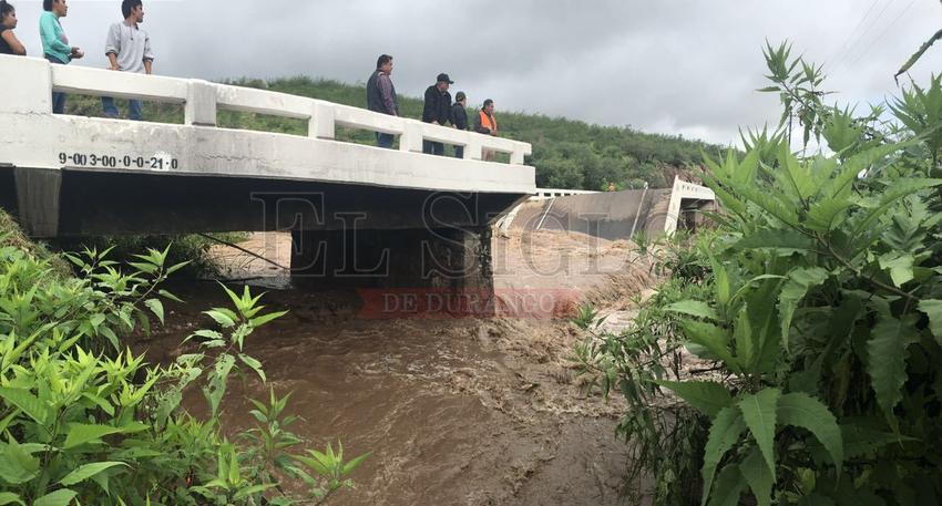 Colapsan puentes en carretera Durango-Parral 
