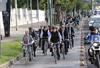 La gran mayoría lo hicieron a bordo de una bicicleta, que este día se convirtió en el medio predilecto de transporte.