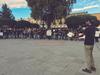 Culminaron su marcha en la Plaza de Armas con consignas como "Somos nietos del 68 hermanos de 43" y "nos faltan 43".
