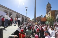 Duranguenses se concentraron en la Plaza Fundadores para dar inicio a la Marcha por el INE.