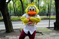 Mascotas de la LMB visitaron fotogalería con motivo del Centenario del circuito veraniego