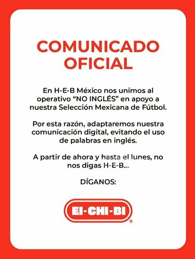 Diversas empresas en México se han sumado a una tendencia que rápidamente ganó fuerza en internet: cambiar temporalmente su comunicación, nombres o publicaciones para evitar el inglés y mostrar su apoyo a la Selección Mexicana.