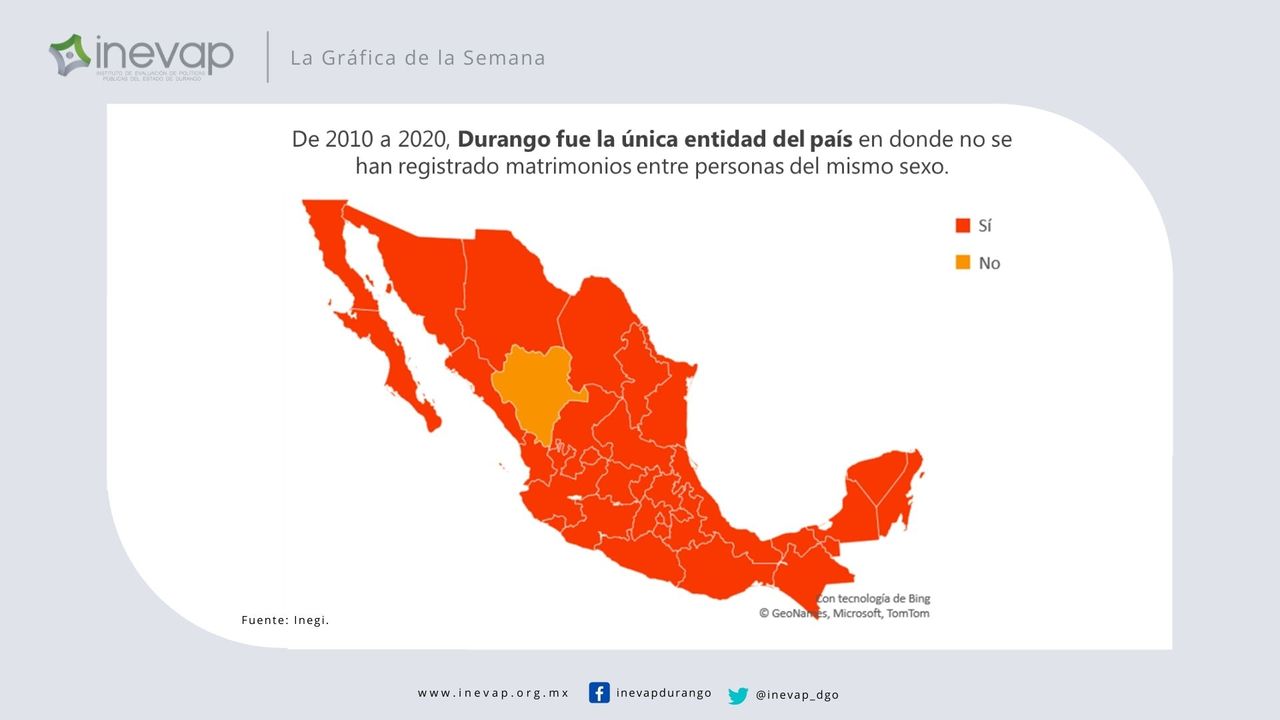 Durango registra una década de rezago en matrimonio igualitario