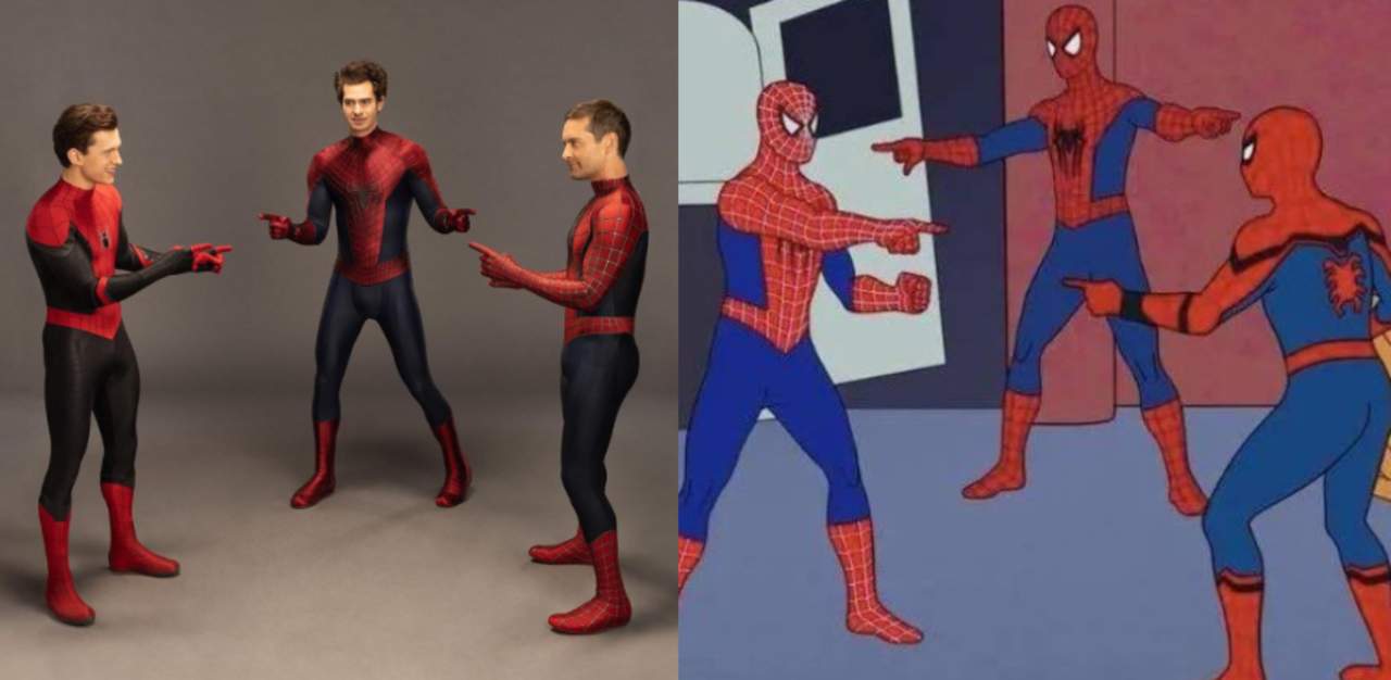 Tobey Maguire, Andrew Garfield y Tom Holland recrean meme de Spider-Man