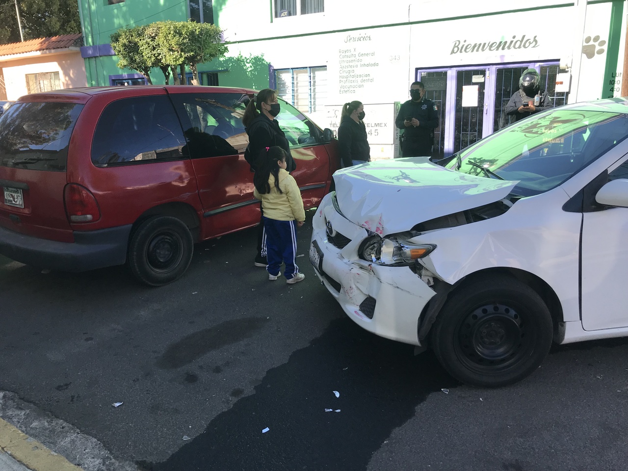 Se registra aparatoso choque en el Centro de Durango