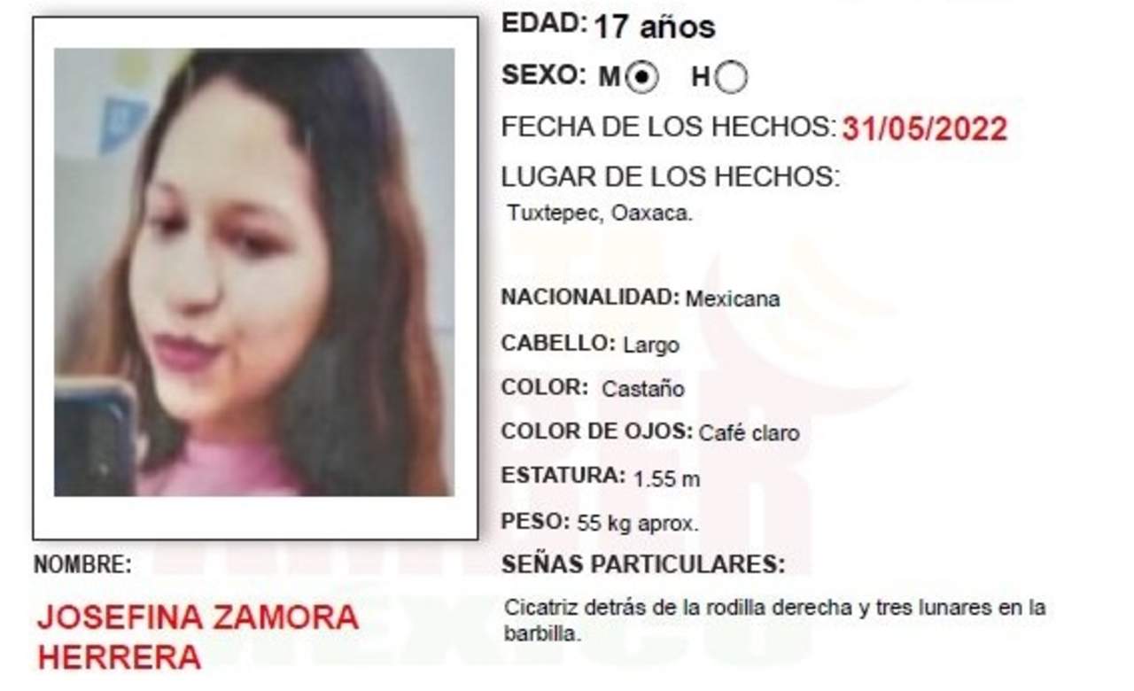 Alerta Ámber: buscan a Josefina Zamora Herrera