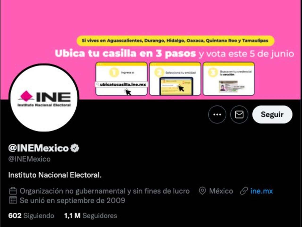 La cuenta oficial del INE en Twitter es restaurada