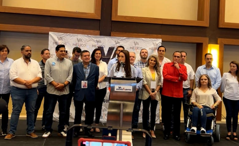 Teresa Jiménez de la coalición 'Va por Aguascalientes' se declara ganadora de la gubernatura
