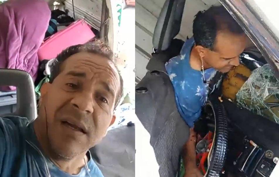 Hombre queda prensado tras impactar contra un tráiler y transmite en ...