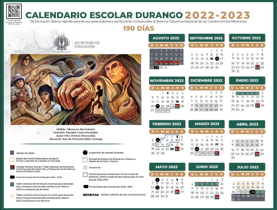 Publican calendario escolar 20222023 en Durango; ajustan fecha de fin