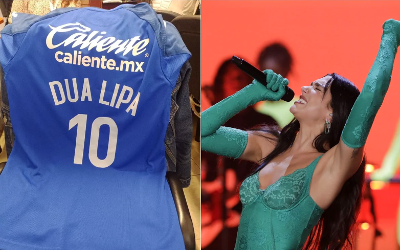 Aficionado de Cruz Azul le hace camiseta personalizada a Dua Lipa