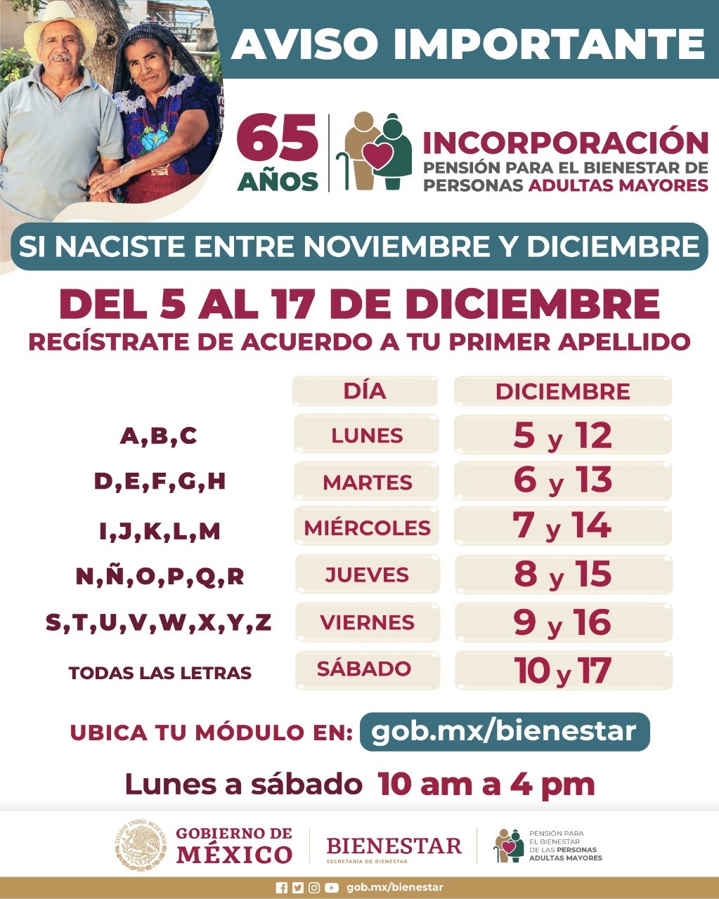 Inicia registro para pensión de adultos mayores fechas y requisitos