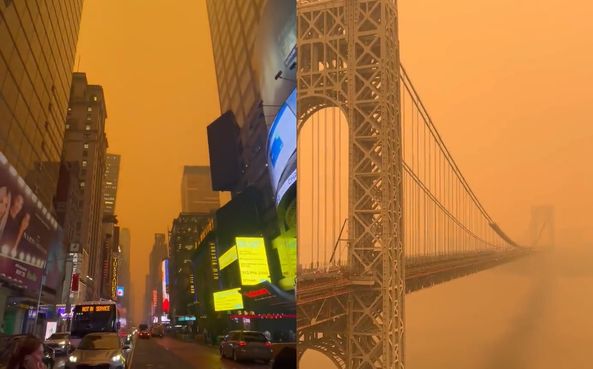 VIDEO: Nueva York se tiñe de naranja por incendios forestales