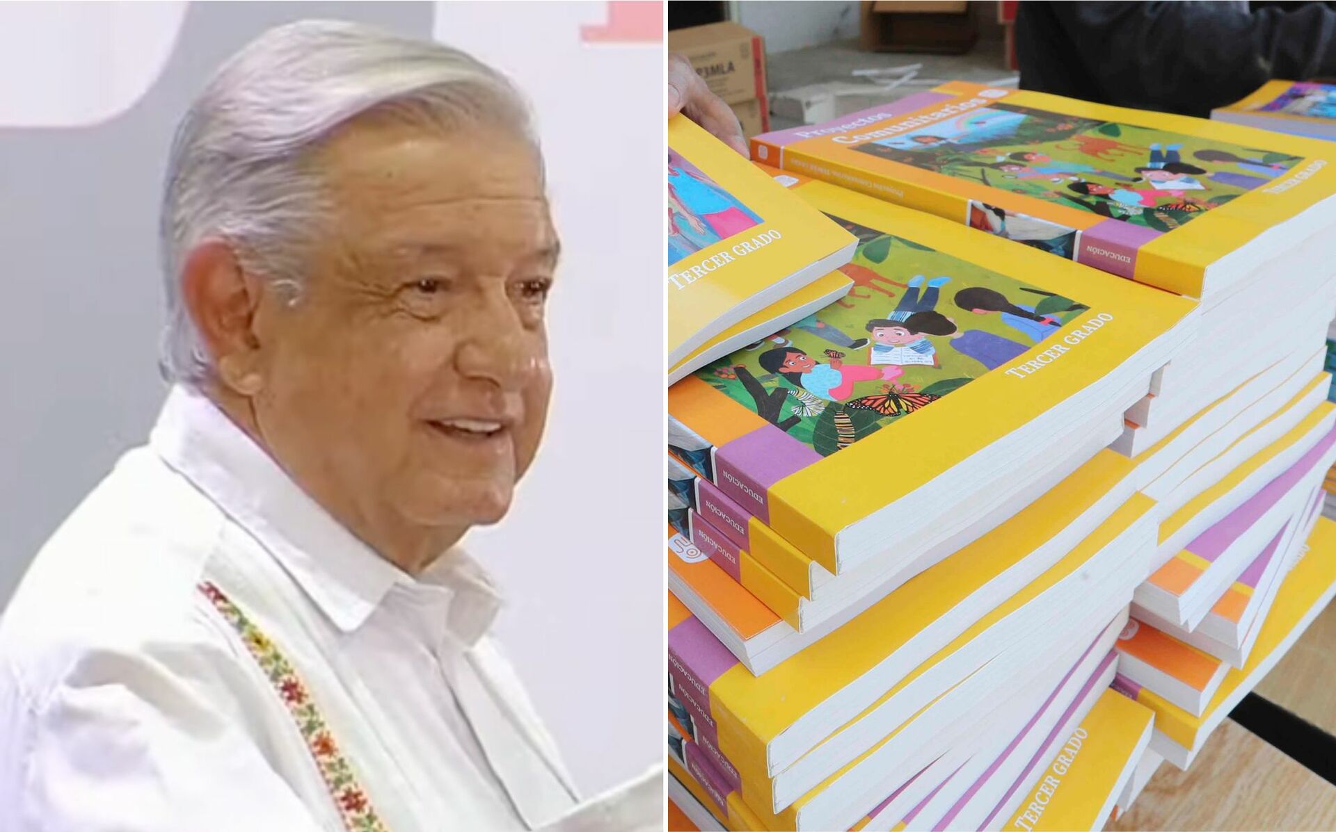 AMLO defiende los nuevos libros de texto en su Quinto Informe