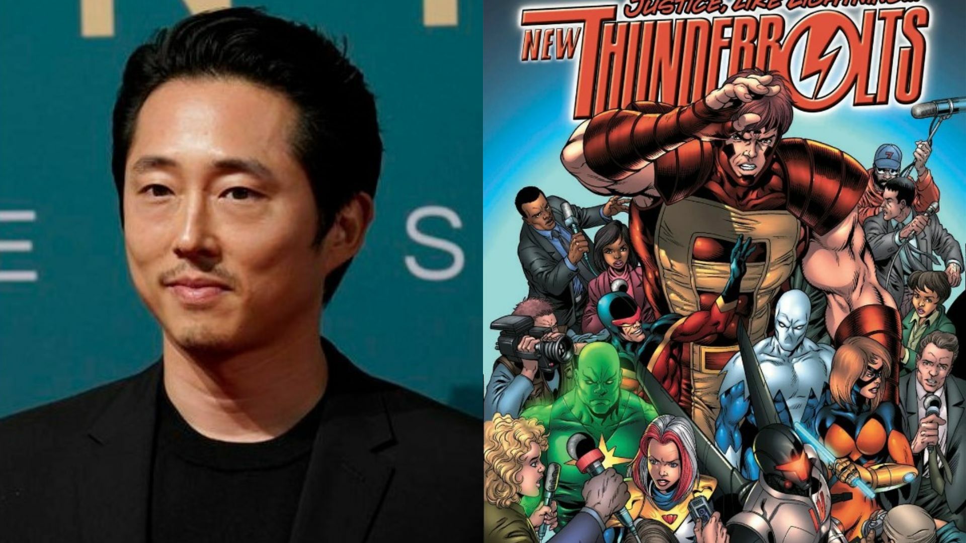 El 2024 arranca con malas noticias para Marvel, pues se ha revelado que el actor Steven Yeun abandona la cinta Thunderbolts, en donde daría vida a Sentry. La película se centra en el cómic del equipo de antihéroes del mismo nombre. (FOTO: AP Y MARVEL)