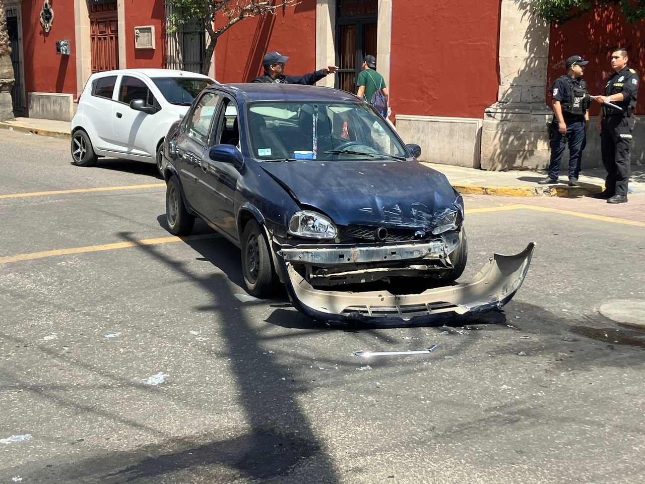 Se registra fuerte choque en el Centro Histórico de Durango
