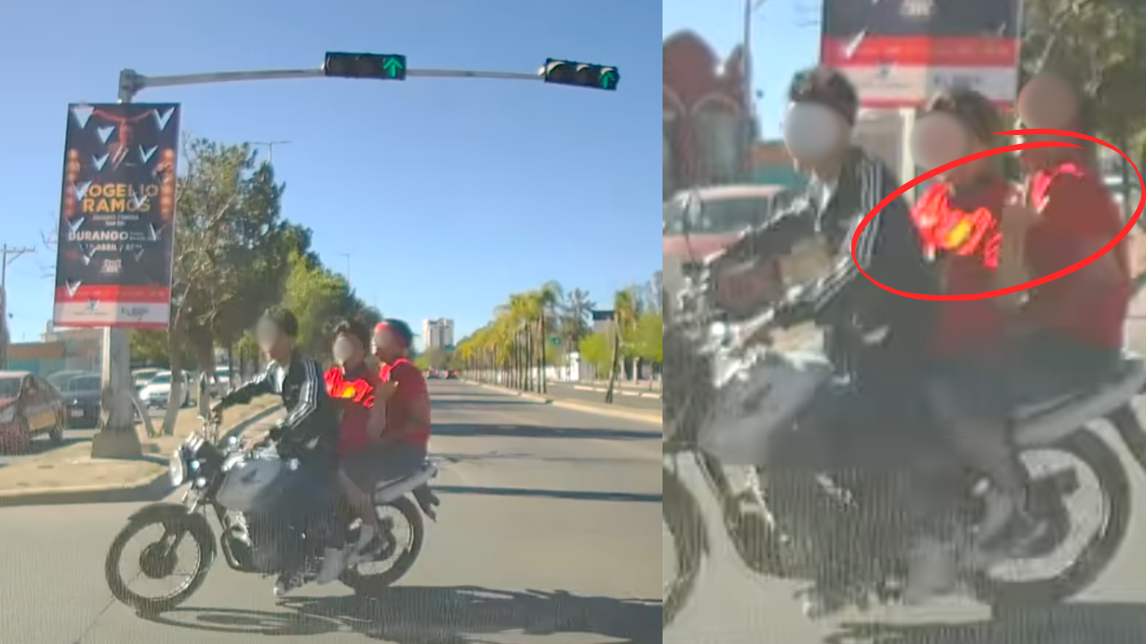 Tres jóvenes en moto se pasan alto, sin casco y hasta se molestan ...