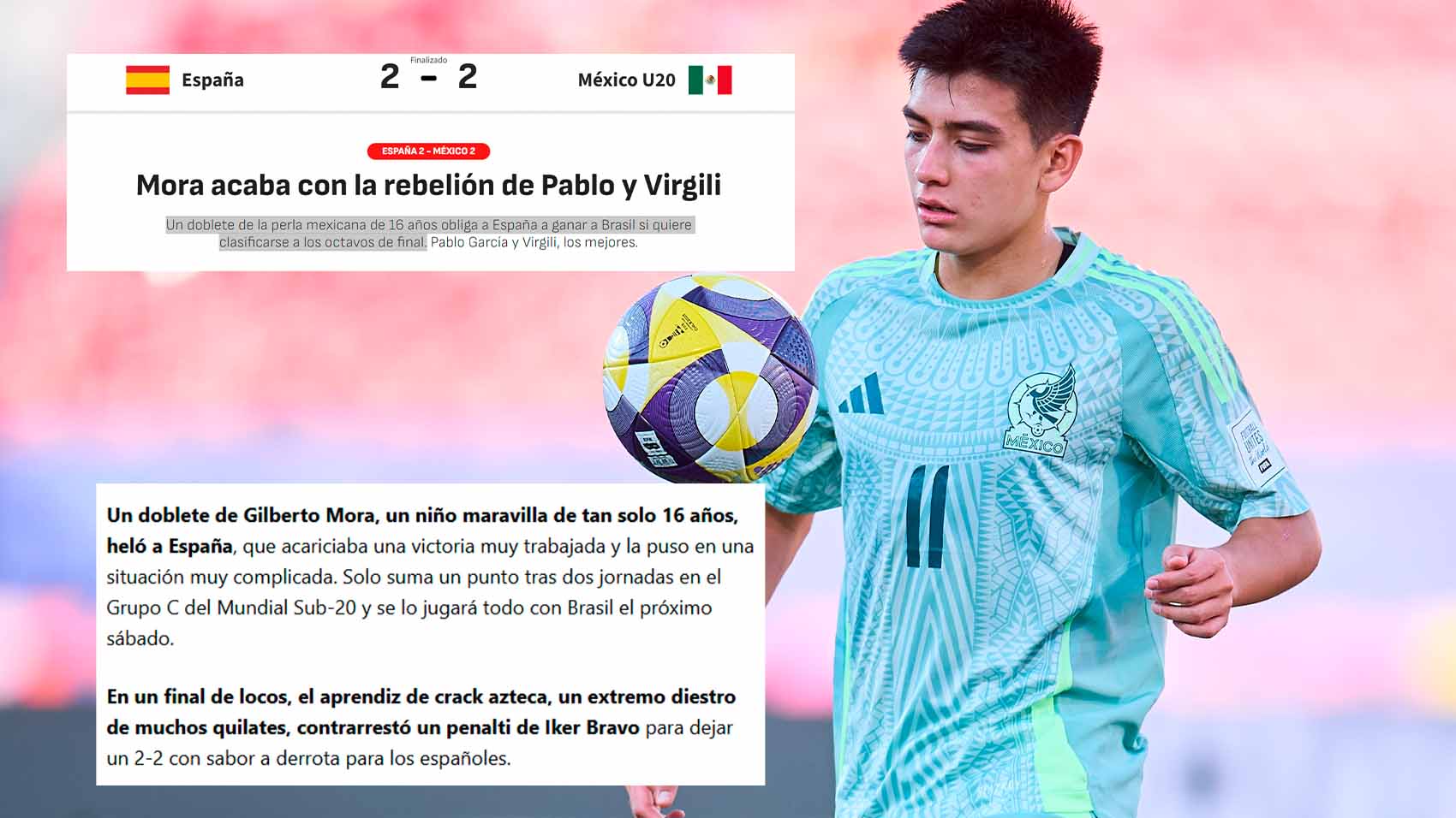 Esto fue lo que dijo el diario español Marca con respecto a la actuación de Mora ante el combinado español.