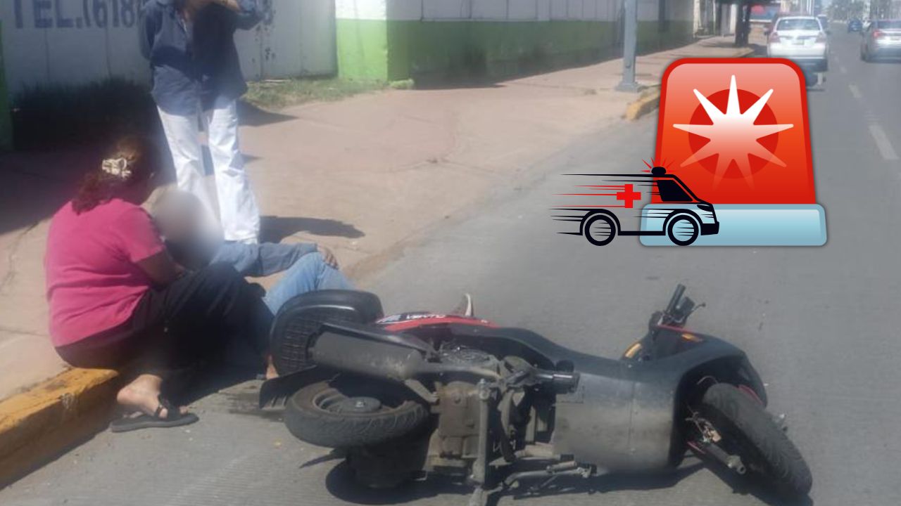 Adulto mayor resulta lesionado tras choque de motocicletas en bulevar Felipe Pescador