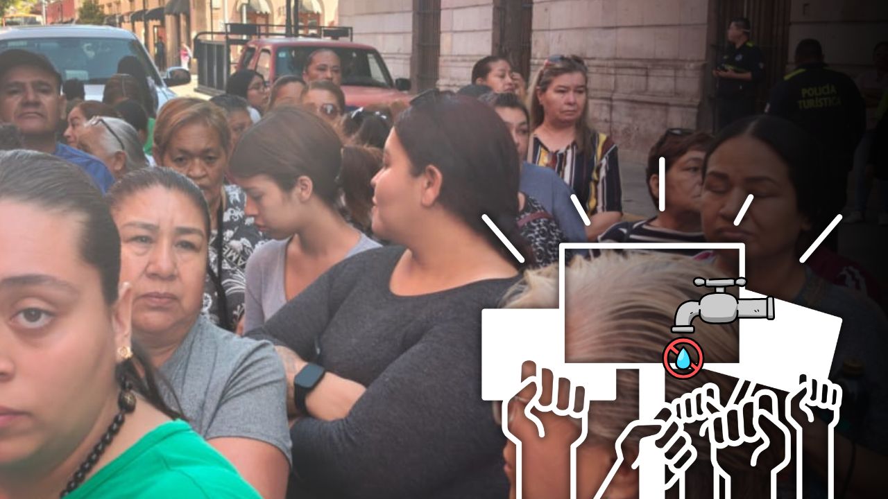 Por falta de agua, vecinos de varias colonias se manfiestan afuera del Cabildo de Durango